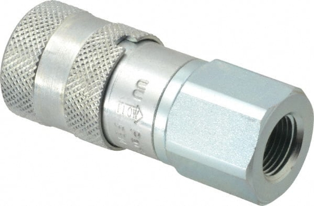 Parker FEM-371-6FP Hydraulic Hose Coupler: No Lock Female Pipe Thread Coupler3/8", 3/8-18, 3,625 psi