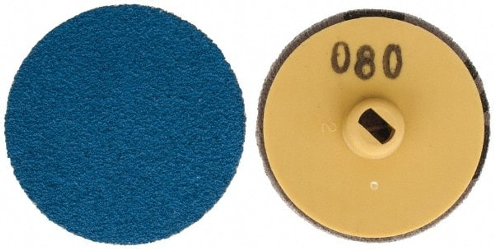 Klingspor QD080ZR150 Quick-Change Disc: Quick Lock, 1-1/2" Disc Dia, 80 Grit, Zirconia Alumina, Coated