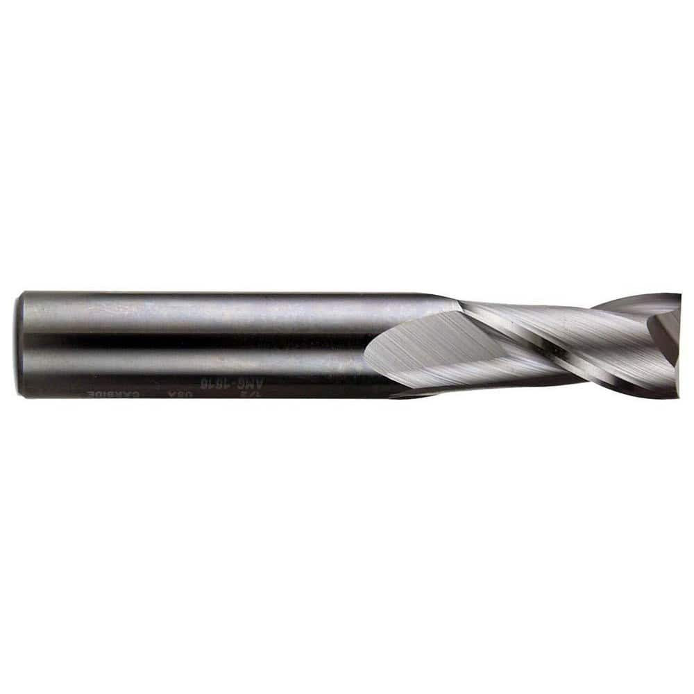 Melin Tool 14034 Square End Mill:  0.3750" Dia, 1" LOC, 0.375" Shank Dia, 2.5" OAL, 2 Flutes, Solid Carbide