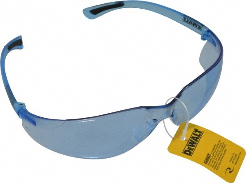 DeWALT DPG52-BD Safety Glass: Anti-Fog & Scratch-Resistant, Polycarbonate, Blue Lenses, Frameless, UV Protection