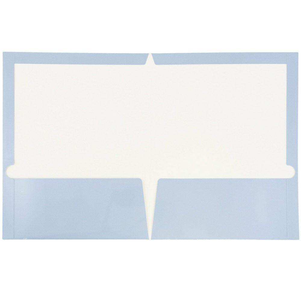 JAM PAPER AND ENVELOPE 31225346U JAM Paper Glossy 2-Pocket Presentation Folders, Baby Blue, Pack of 6