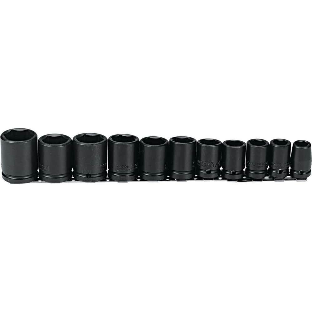 Proto J74102 Impact Standard Socket Set: 11 Pc, 1/2" Drive, 1/2 to 1-1/8" Socket