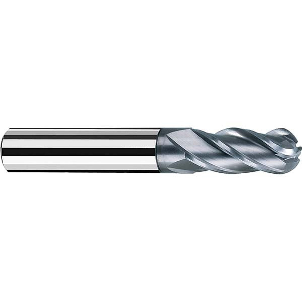 Fraisa P5844530 Ball End Mill: 1/2" Dia, 1-1/4" LOC, 4 Flute, Solid Carbide