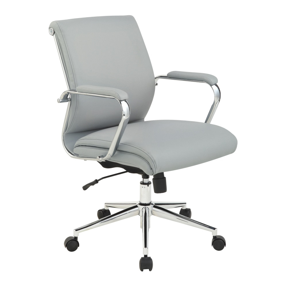 OFFICE STAR PRODUCTS Office Star 920351C-R112  Dillon Ergonomic Fabric Mid-Back Manager's Chair, Steel/Chrome