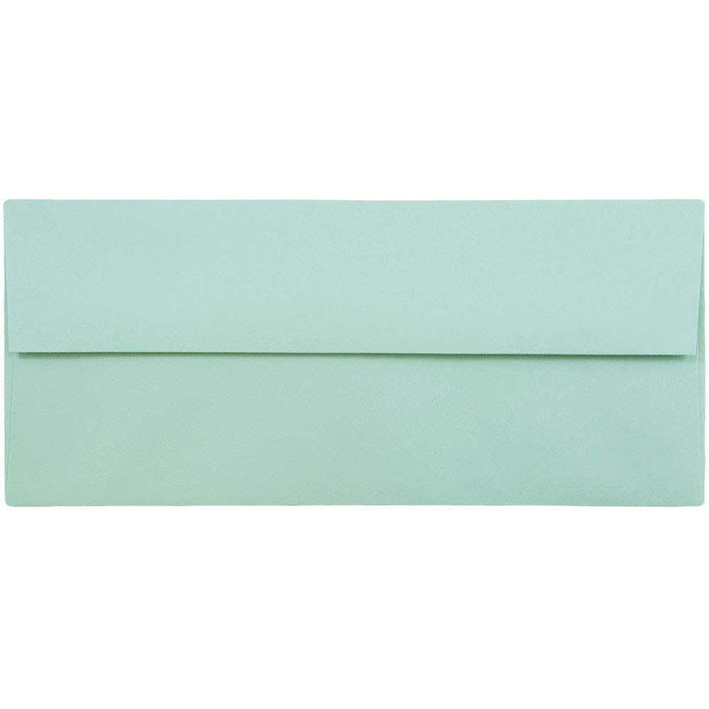 JAM PAPER AND ENVELOPE 1523976 JAM PAPER #10 Business Premium Envelopes, 4 1/8in x 9 1/2in, Aqua Blue, Pack Of 25