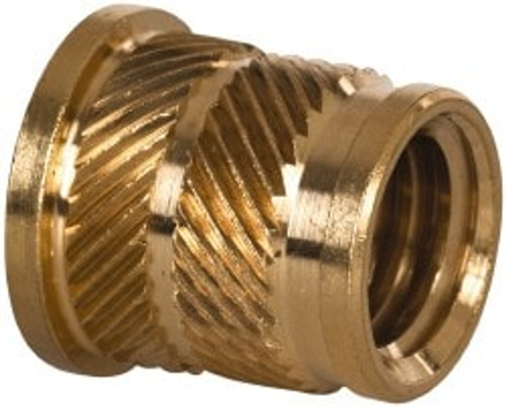 E-Z LOK FL316-HI 3/8 16 UNC, 0.494" Diam, Brass Headed Heat Installed Threaded Insert