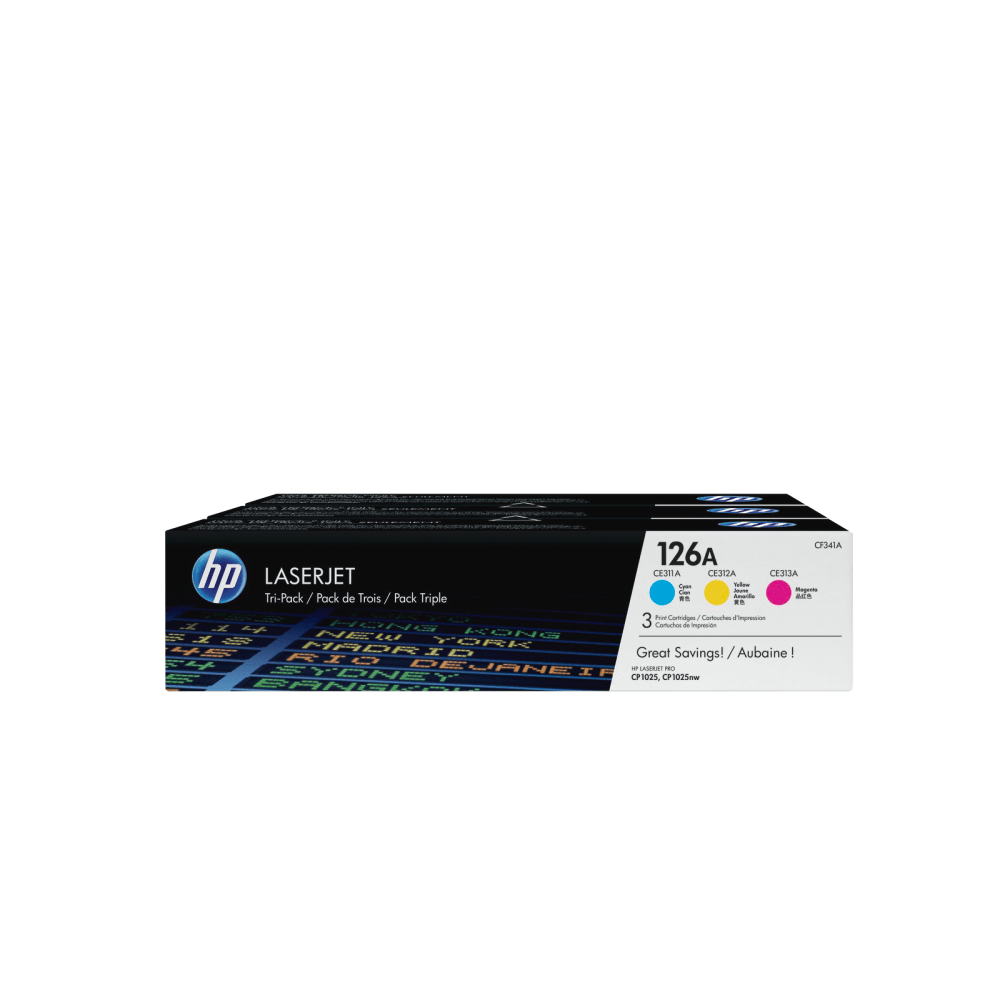 HP INC. CF341A HP 126A Cyan, Magenta, Yellow Toner Cartridges, Pack Of 3, CF341A