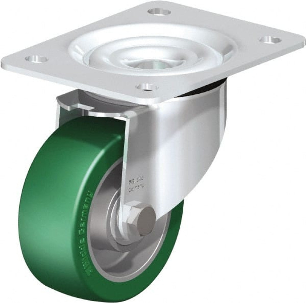 Blickle 644179 Swivel Top Plate Caster: Polyurethane-Elastomer Blickle Softhane, 4" Wheel Dia, 1-37/64" Wheel Width, 660 lb Capacity, 5-7/64" OAH