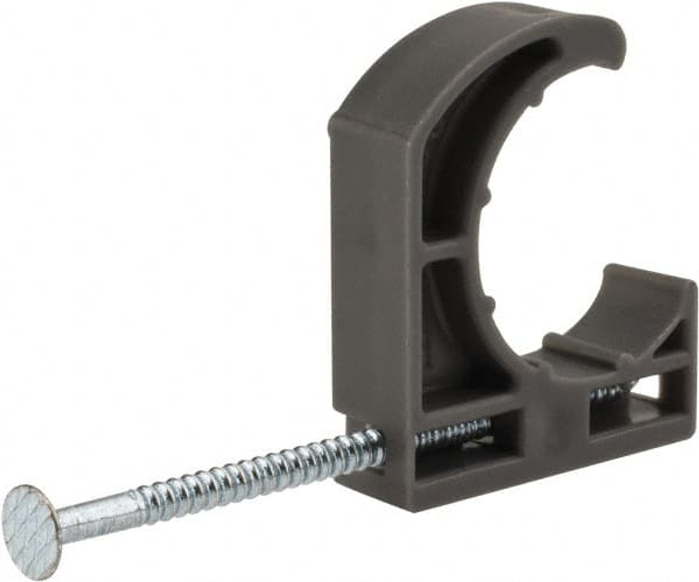 Oatey 33901 Ribbed Pipe Clamp: 3/4" Pipe, Polyethylene, Blue, Gray & Silver