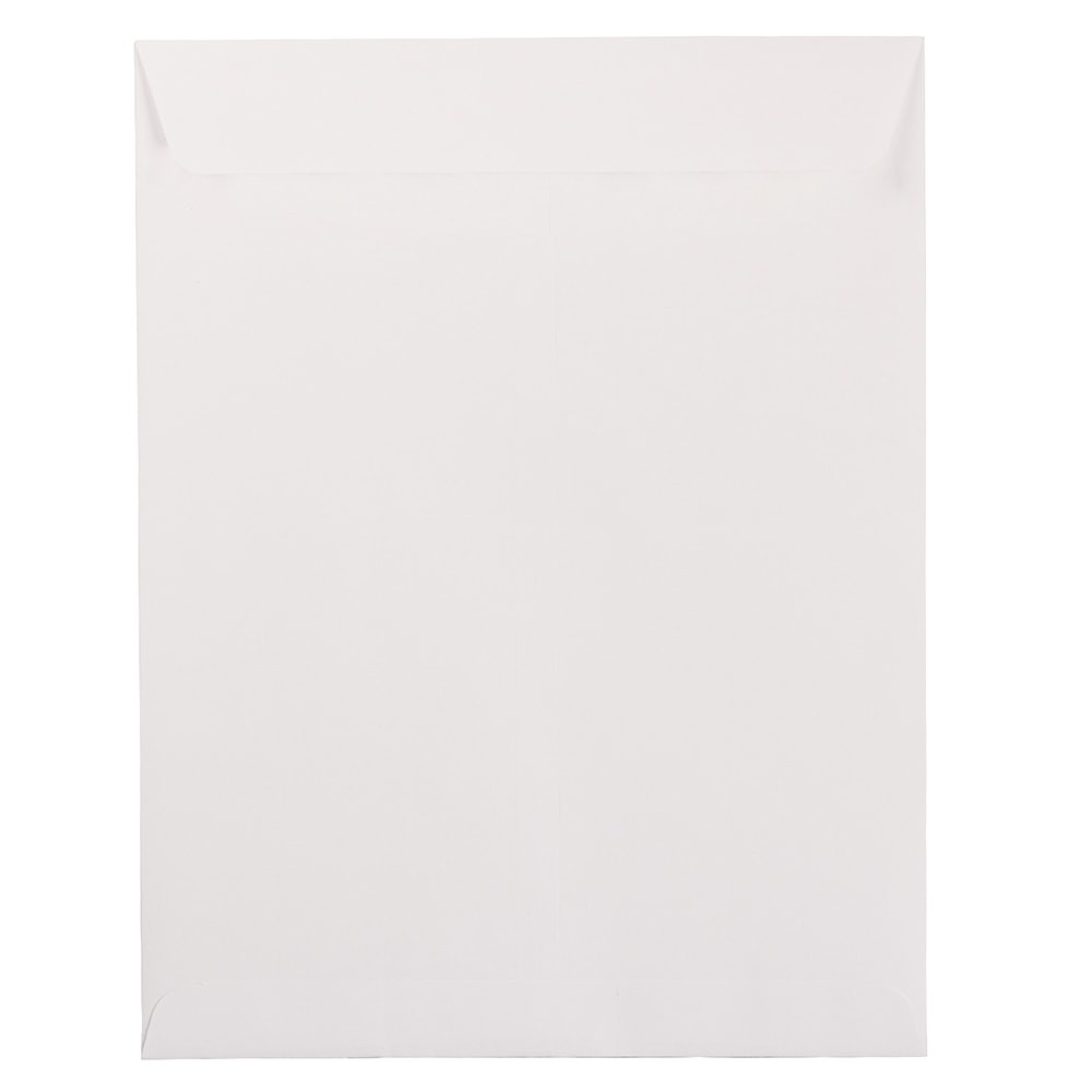 JAM PAPER AND ENVELOPE JAM Paper 1623199  Open-End 10in x 13in Catalog Envelopes, Gummed Closure, White, Pack Of 25