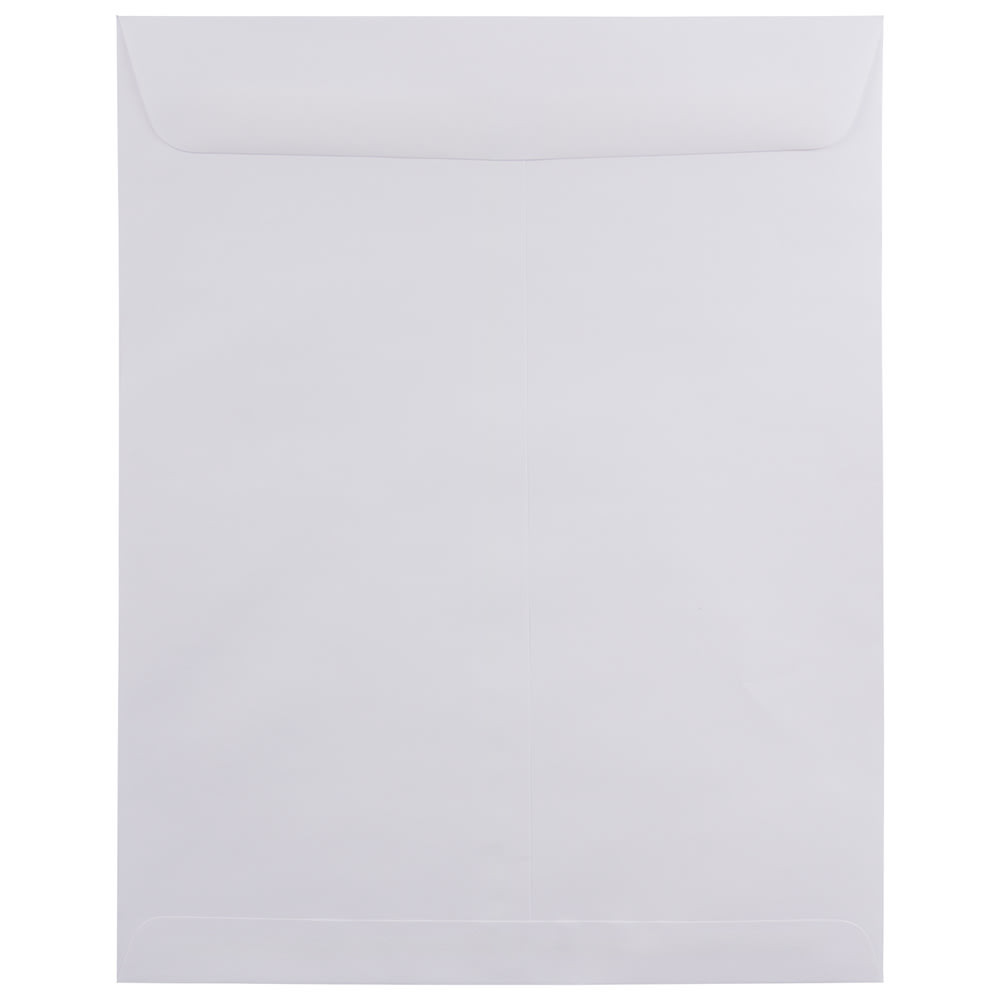 JAM PAPER AND ENVELOPE JAM Paper 1623201  Open-End 11 1/2in x 14 1/2in Catalog Envelopes, Gummed Seal, White, Pack Of 25