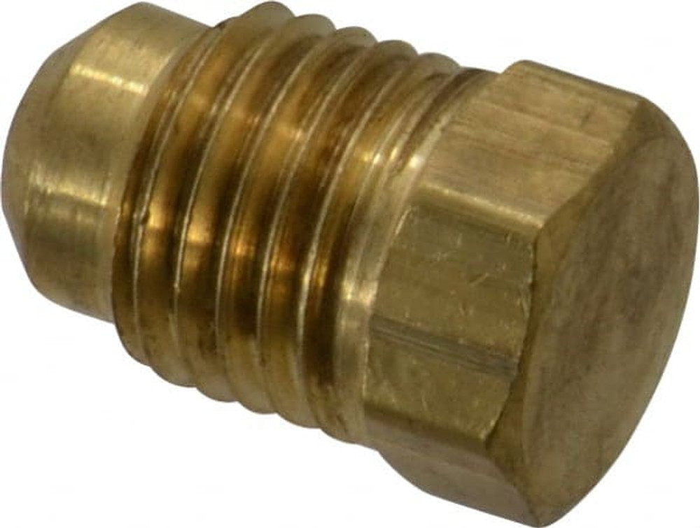 Parker 639F-4 Brass Flared Tube Plug: 1/4" Tube OD, 7/16-20 Thread, 45 ° Flared Angle