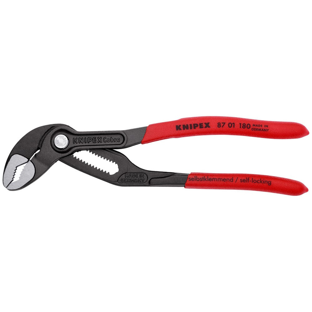 Knipex 87 01 180 Tongue & Groove Plier: 1" Cutting Capacity, Standard Jaw