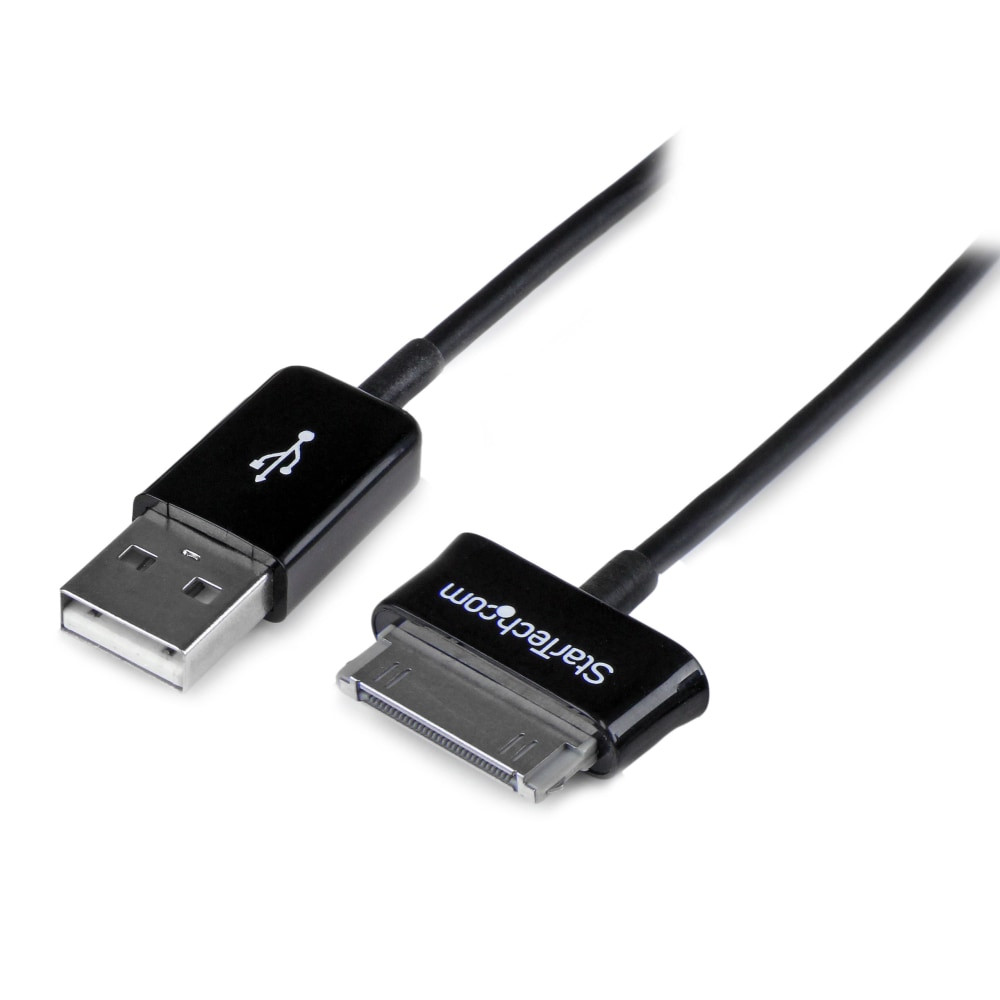 STARTECH.COM USB2SDC2M  2m Dock Connector to USB Cable for Samsung Galaxy Tab- 6.56 ft Proprietary/USB Data Transfer Cable for Tablet PC, Notebook - First End: 1 x Type A Male USB - Second End: 1 x Male Proprietary Connector - Shielding - Black - 1 P