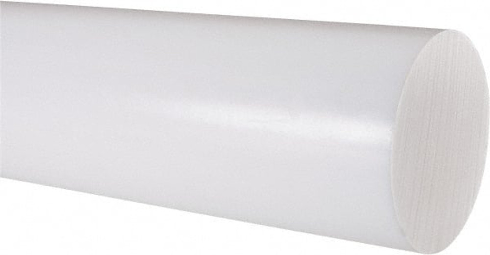 Value Collection 5503063 Plastic Rod: Polytetrafluroethylene, 3' Long, 3" Dia, White