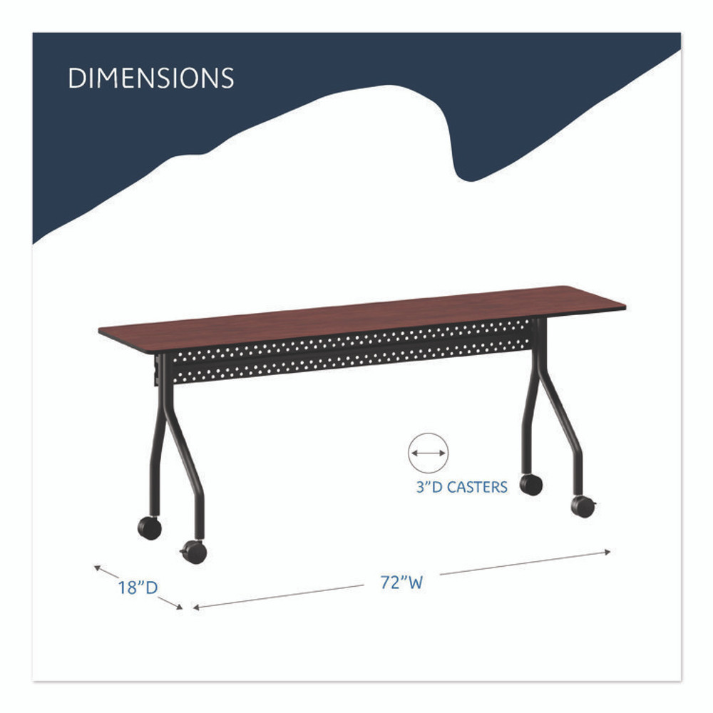 ICEBERG ENTERPRISES 68068 OfficeWorks Mobile Training Table, Rectangular, 72" x 18" x 29", Mahogany/Black