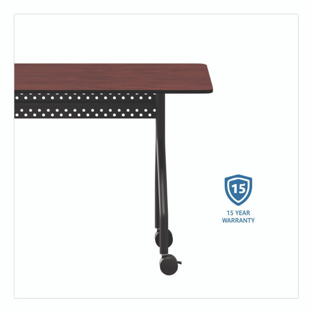 ICEBERG ENTERPRISES 68068 OfficeWorks Mobile Training Table, Rectangular, 72" x 18" x 29", Mahogany/Black