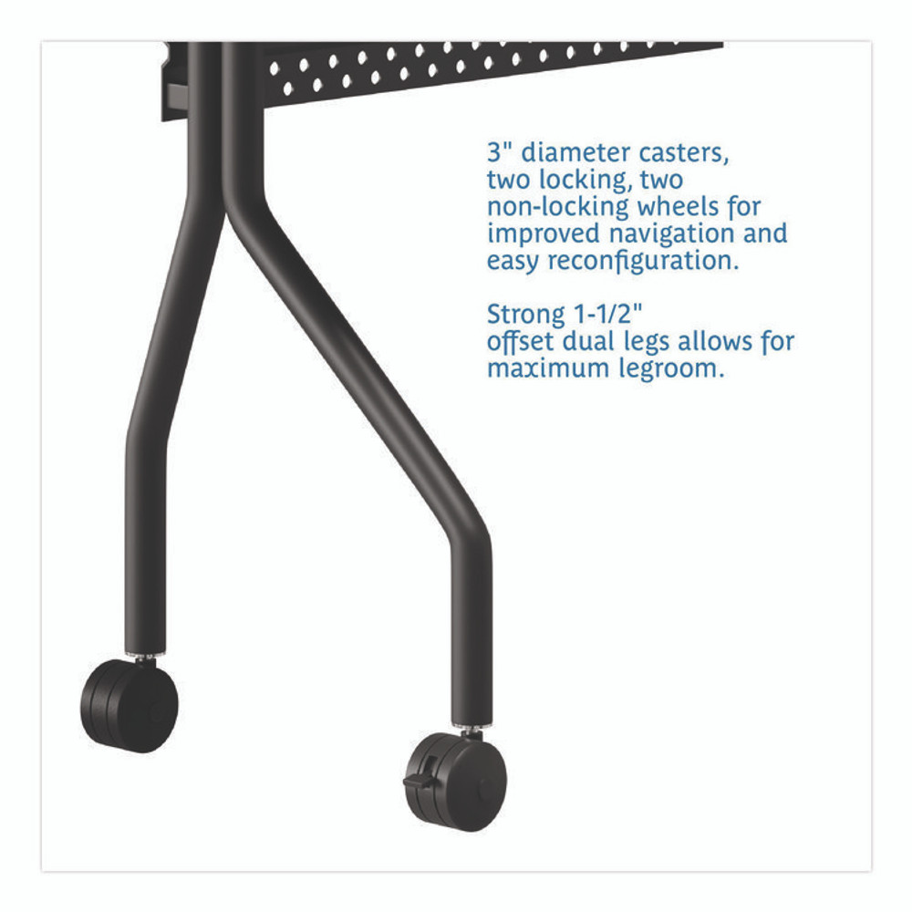 ICEBERG ENTERPRISES 68068 OfficeWorks Mobile Training Table, Rectangular, 72" x 18" x 29", Mahogany/Black