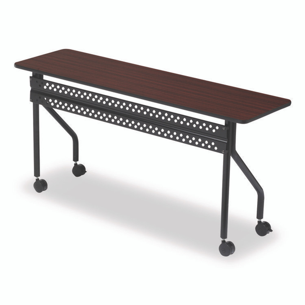 ICEBERG ENTERPRISES 68068 OfficeWorks Mobile Training Table, Rectangular, 72" x 18" x 29", Mahogany/Black
