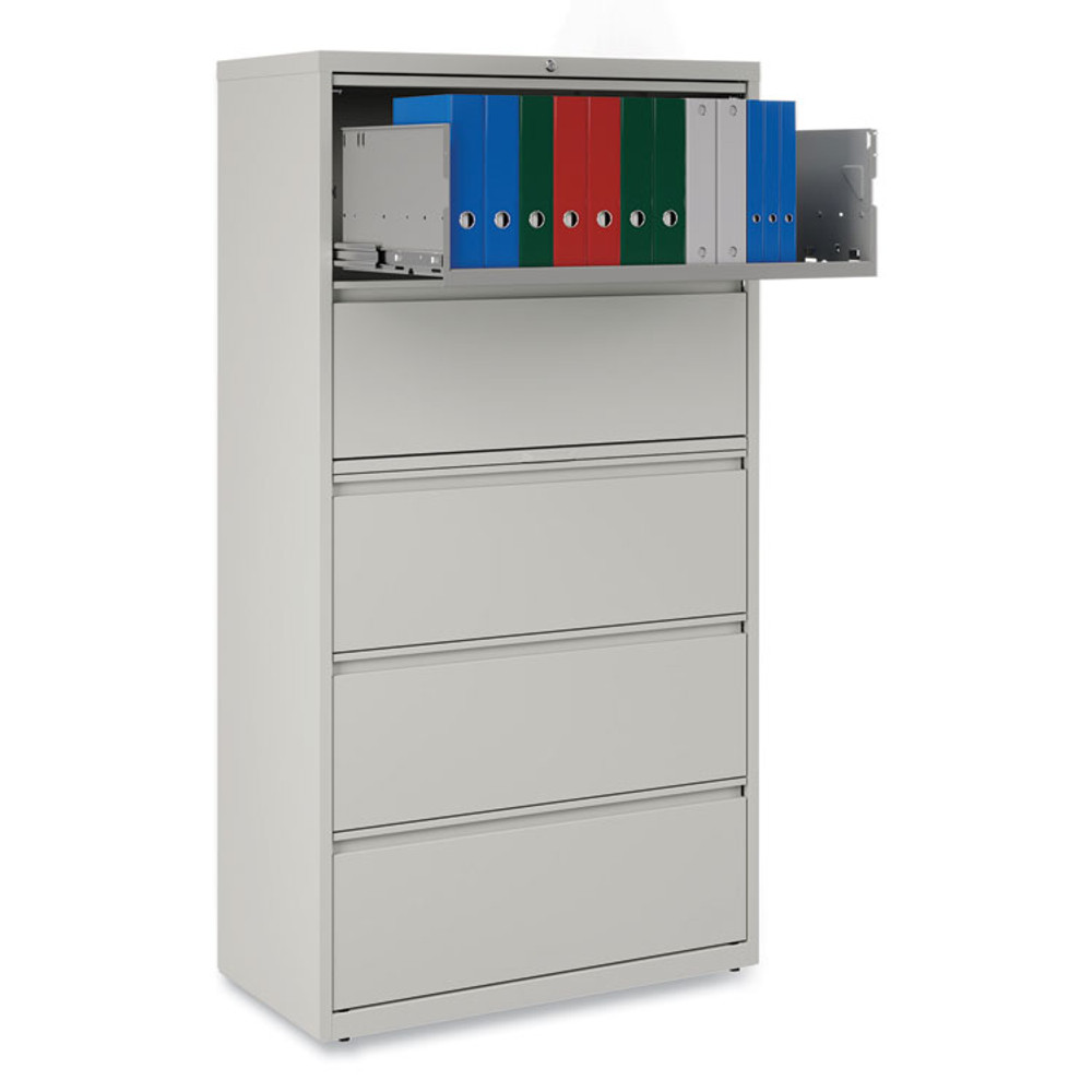 ALERA HLF3667LG Lateral File, 5 Legal/Letter/A4/A5-Size File Drawers, Light Gray, 36" x 18.63" x 67.63"