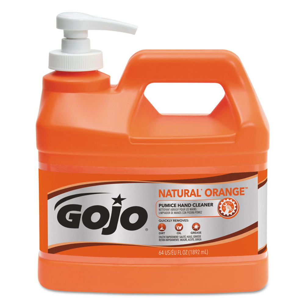 GO-JO INDUSTRIES GOJO® 0958-04 NATURAL ORANGE Pumice Hand Cleaner, Citrus, 0.5 gal Pump Bottle, 4/Carton