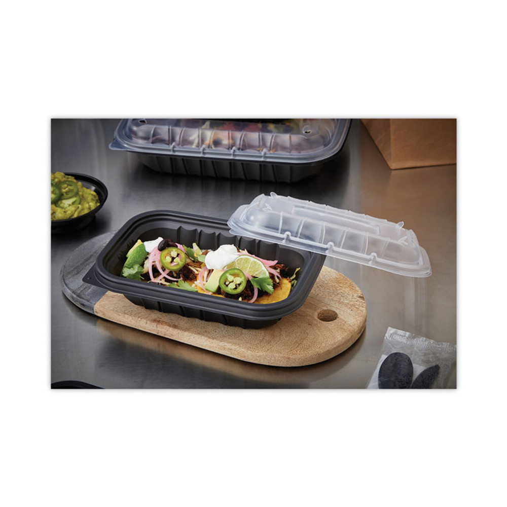 PACTIV EVERGREEN CORPORATION YCNB9X624000 EarthChoice Entree2Go Takeout Container, 24 oz, 8.66 x 5.75 x 1.97, Black, Plastic, 300/Carton
