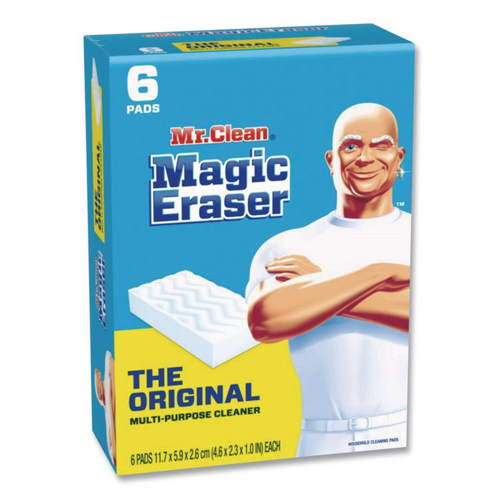 PROCTER & GAMBLE Mr. Clean® 79009PK Magic Eraser, 2.3 x 4.6, 1" Thick, White, 6/Pack