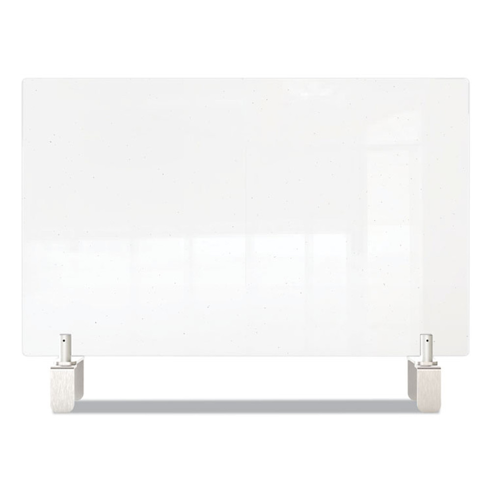 GHENT MANUFACTURING, INC PEC3029A Clear Partition Extender with Attached Clamp, 29 x 3.88 x 30, Thermoplastic Sheeting