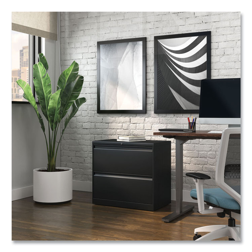 ALERA HLF3029BL Lateral File, 2 Legal/Letter-Size File Drawers, Black, 30" x 18.63" x 28"