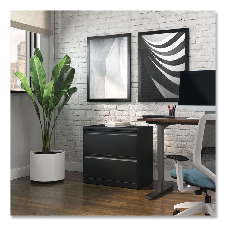 ALERA HLF3029BL Lateral File, 2 Legal/Letter-Size File Drawers, Black, 30" x 18.63" x 28"