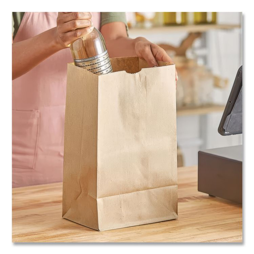 ROSS & WALLACE PAPER PRODUCTS, INC. GK20S-500 Grocery Paper Bags, 20# Squat Size, 40# Basis Weight, 8.13" x 5.88" x 12.5", Kraft, 500/Bundle
