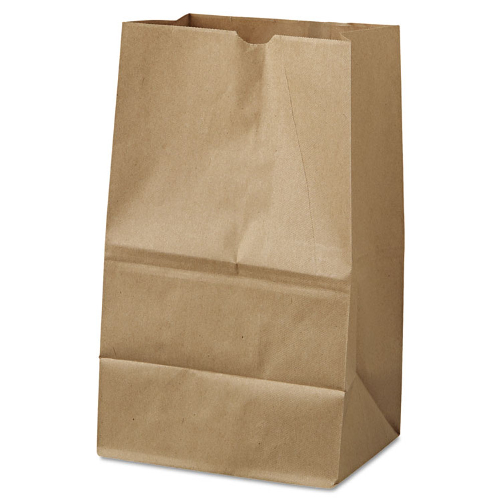 ROSS & WALLACE PAPER PRODUCTS, INC. GK20S-500 Grocery Paper Bags, 20# Squat Size, 40# Basis Weight, 8.13" x 5.88" x 12.5", Kraft, 500/Bundle