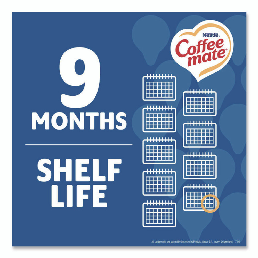NESTLE Coffee mate® 42258BX Plant-Based Almond Milk Non-Dairy Liquid Creamer Singles, Natural Vanilla, 0.38 oz Mini Cups, 50/Box