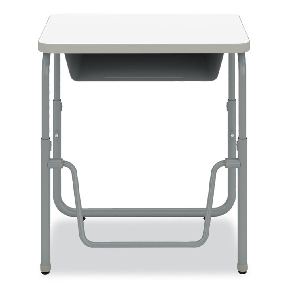 SAFCO PRODUCTS 1222DE AlphaBetter 2.0 Height-Adjustable Student Desk with Pendulum Bar and Book Box, 27.75 x 19.75 x 22 to 30, Dry Erase