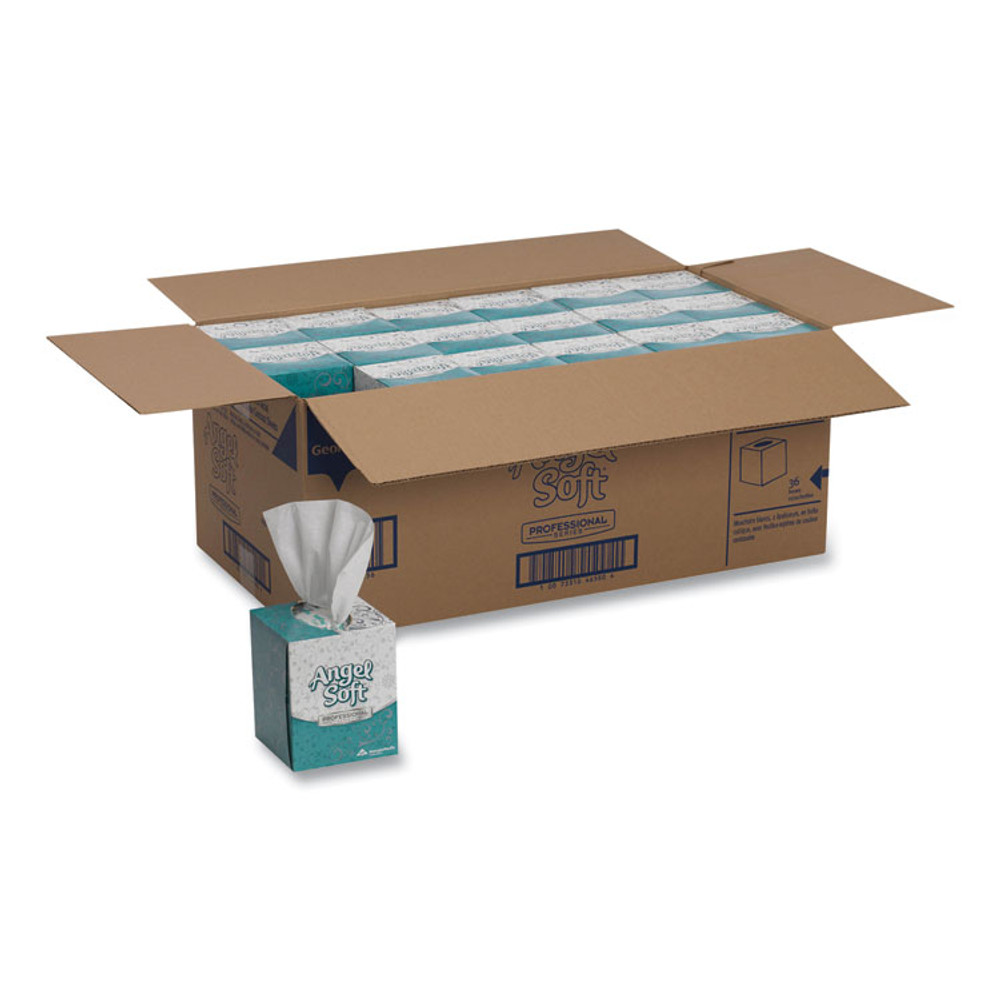 GEORGIA PACIFIC Professional 46580CT Premium Facial Tissue in Cube Box, 2-Ply, White, 96 Sheets/Box, 36 Boxes/Carton