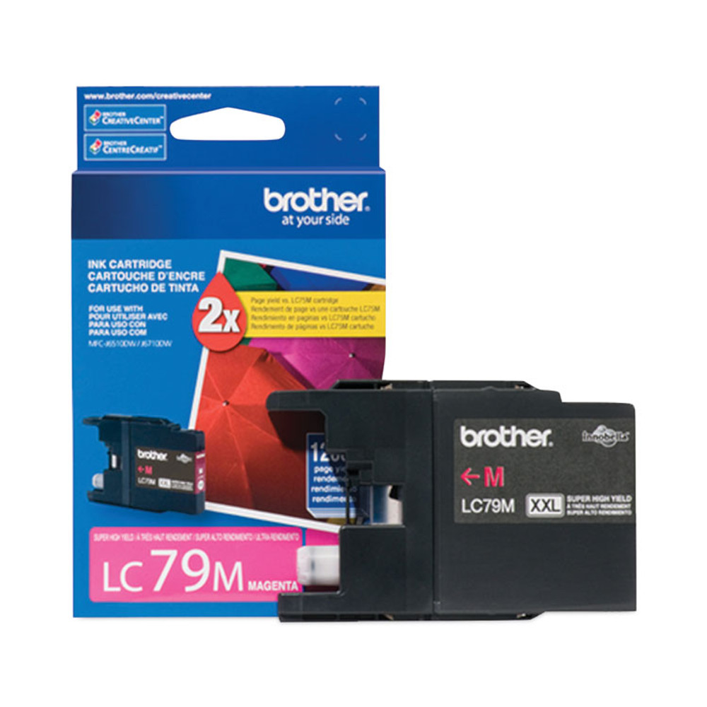 BROTHER INTL. CORP. LC79M LC79M Innobella Super High-Yield Ink, 1,200 Page-Yield, Magenta