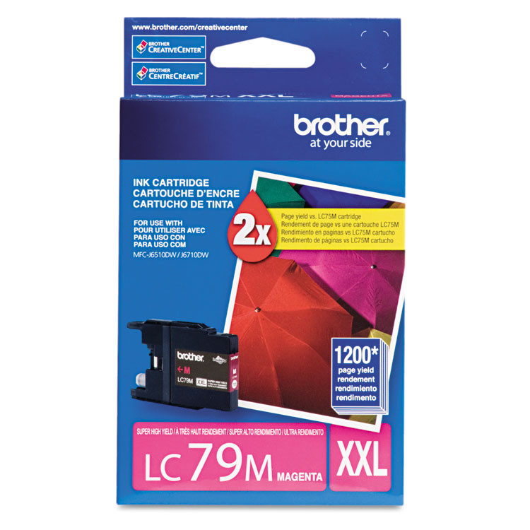 BROTHER INTL. CORP. LC79M LC79M Innobella Super High-Yield Ink, 1,200 Page-Yield, Magenta
