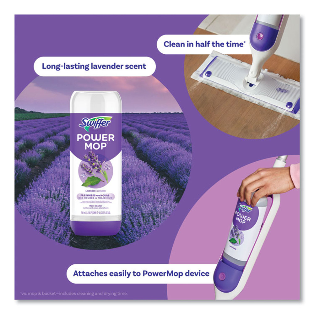 PROCTER & GAMBLE Swiffer® 08421 PowerMop Refill Cleaning Solution, Lavender Scent, 25.3 oz Refill Bottle, 6/Carton