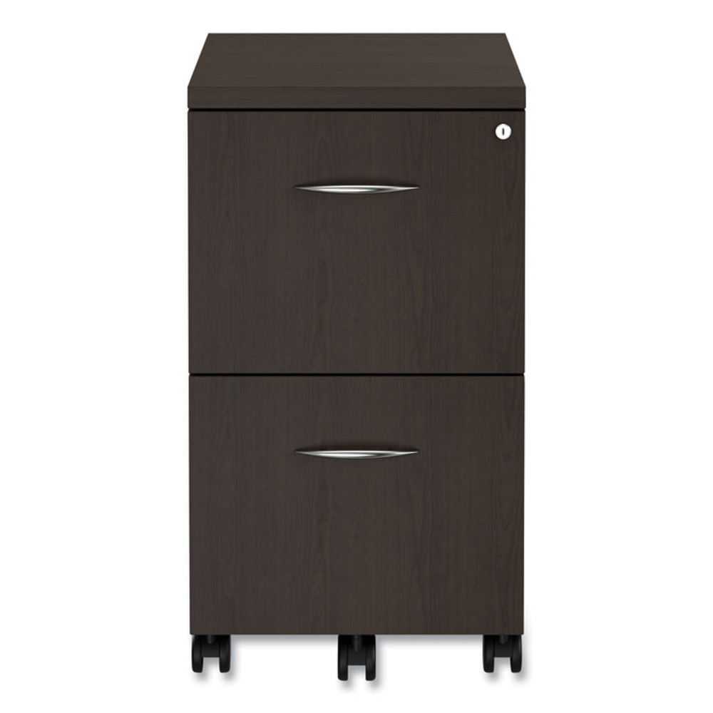 ALERA VA582816ES Alera Valencia Series Mobile Pedestal, Left or Right, 2 Legal/Letter-Size File Drawers, Espresso, 15.38" x 20" x 26.63"