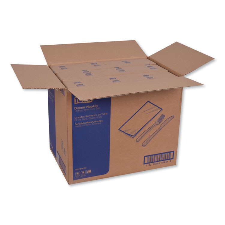 SCA TISSUE Tork® NP7380A Advanced Dinner Napkin, 3-Ply, 17 x 16.12, 1/8 Fold, White,1,740/Carton