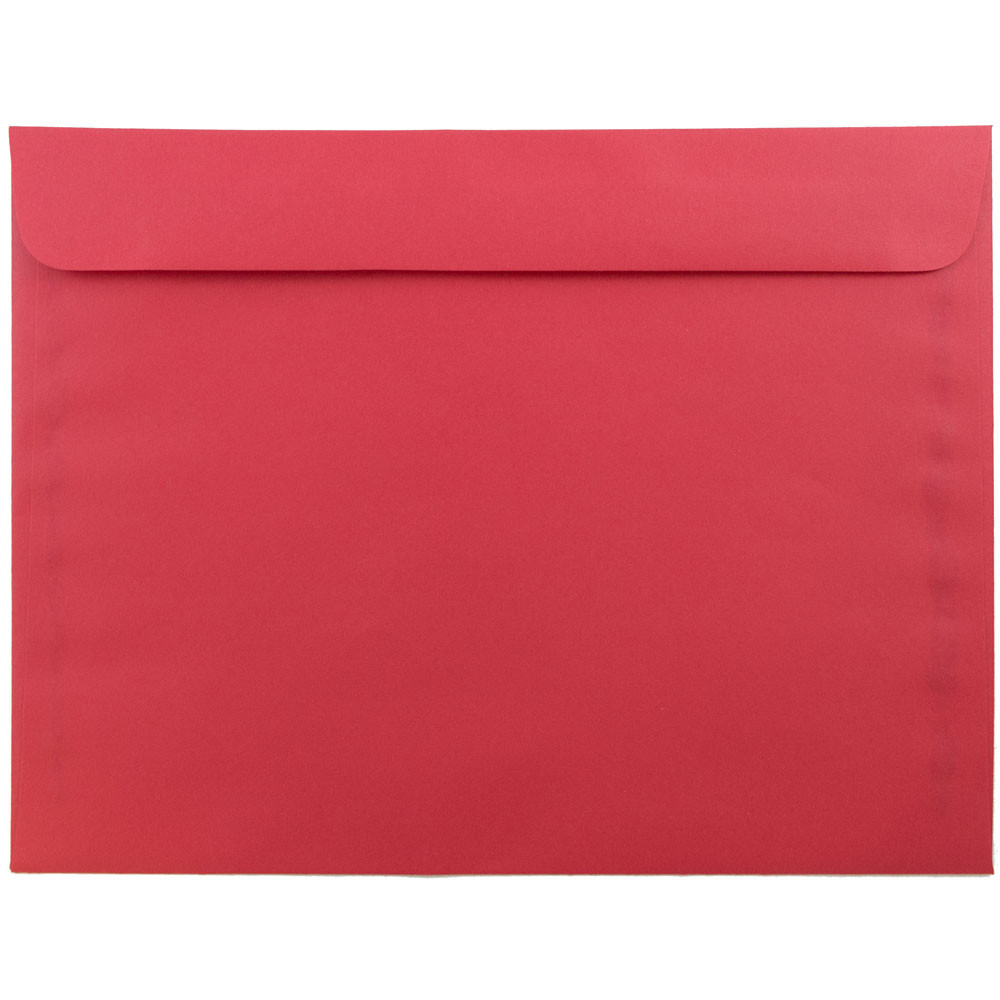 JAM PAPER AND ENVELOPE 17253 JAM Paper Booklet Envelopes, 9in x 12in, Gummed Seal, 30% Recycled, Red, Pack Of 25