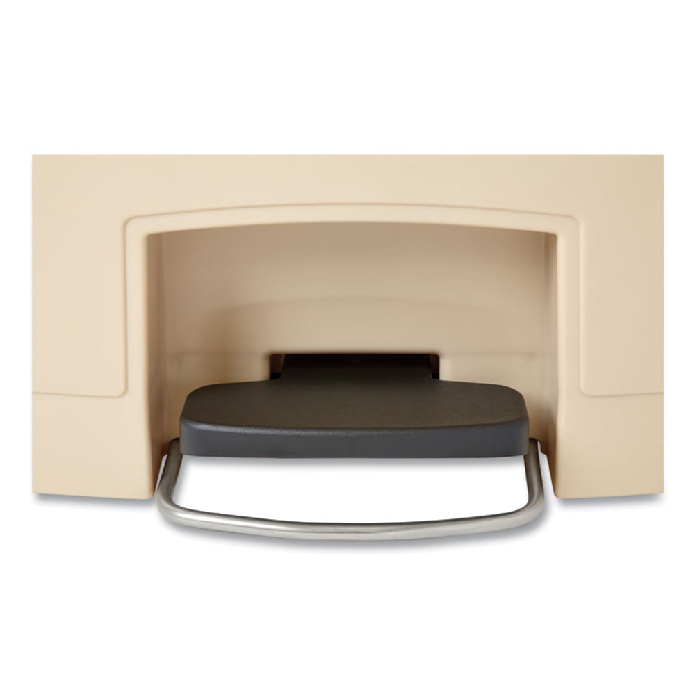 RUBBERMAID COMMERCIAL PROD. 1883552 Streamline Resin Step-On Container, Front Step Style, 24 gal, Polyethylene, Beige