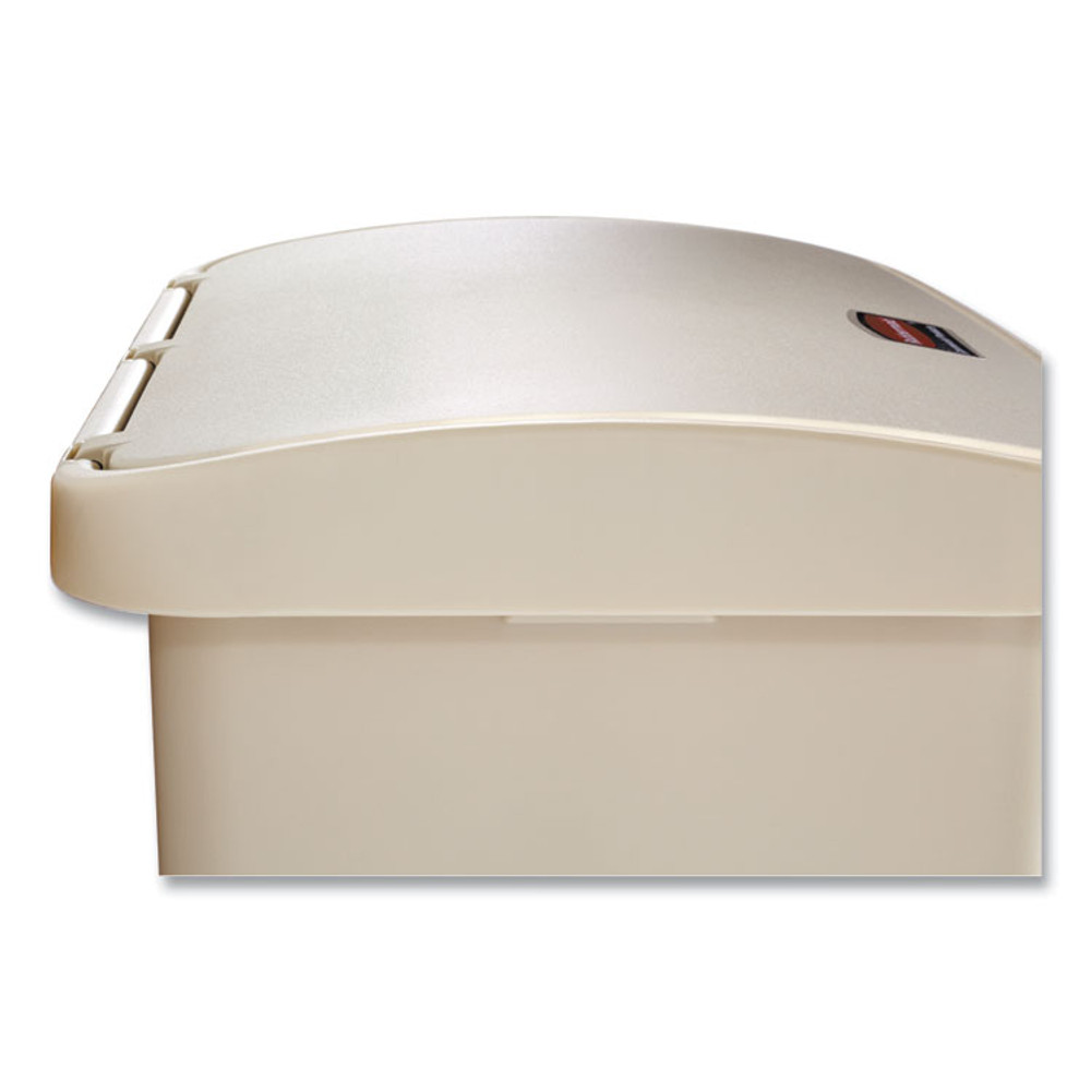 RUBBERMAID COMMERCIAL PROD. 1883552 Streamline Resin Step-On Container, Front Step Style, 24 gal, Polyethylene, Beige