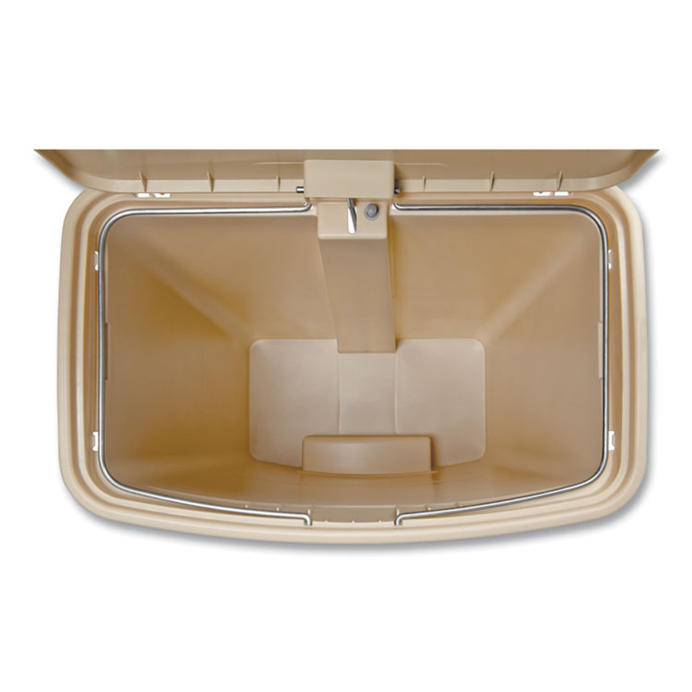 RUBBERMAID COMMERCIAL PROD. 1883552 Streamline Resin Step-On Container, Front Step Style, 24 gal, Polyethylene, Beige