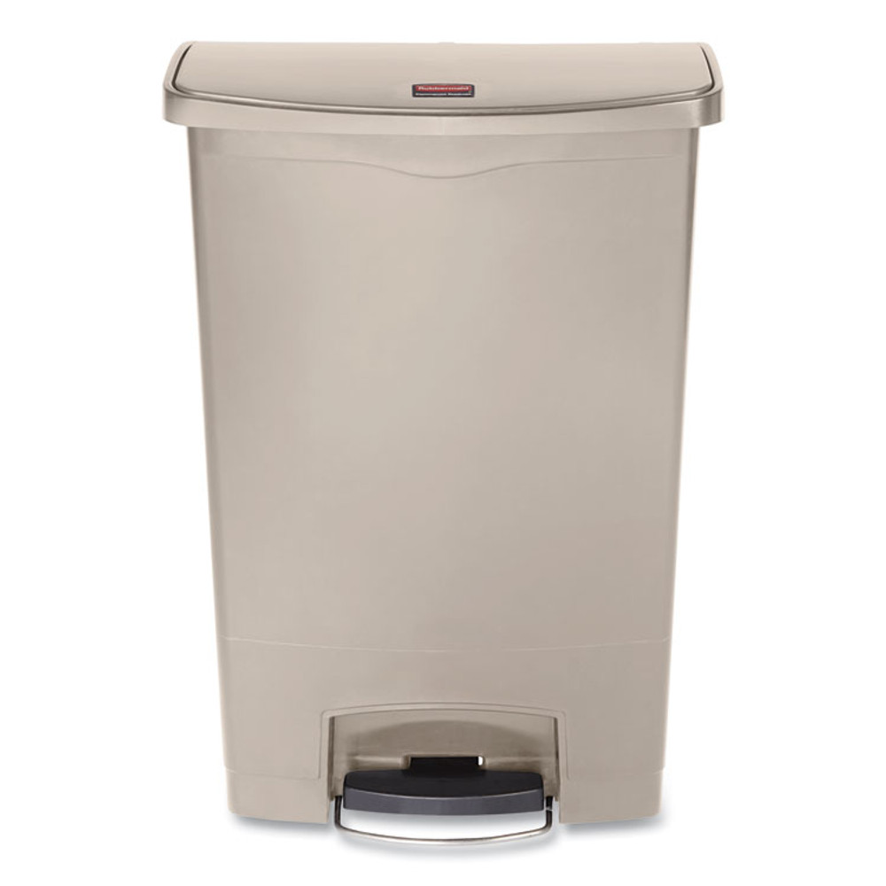 RUBBERMAID COMMERCIAL PROD. 1883552 Streamline Resin Step-On Container, Front Step Style, 24 gal, Polyethylene, Beige
