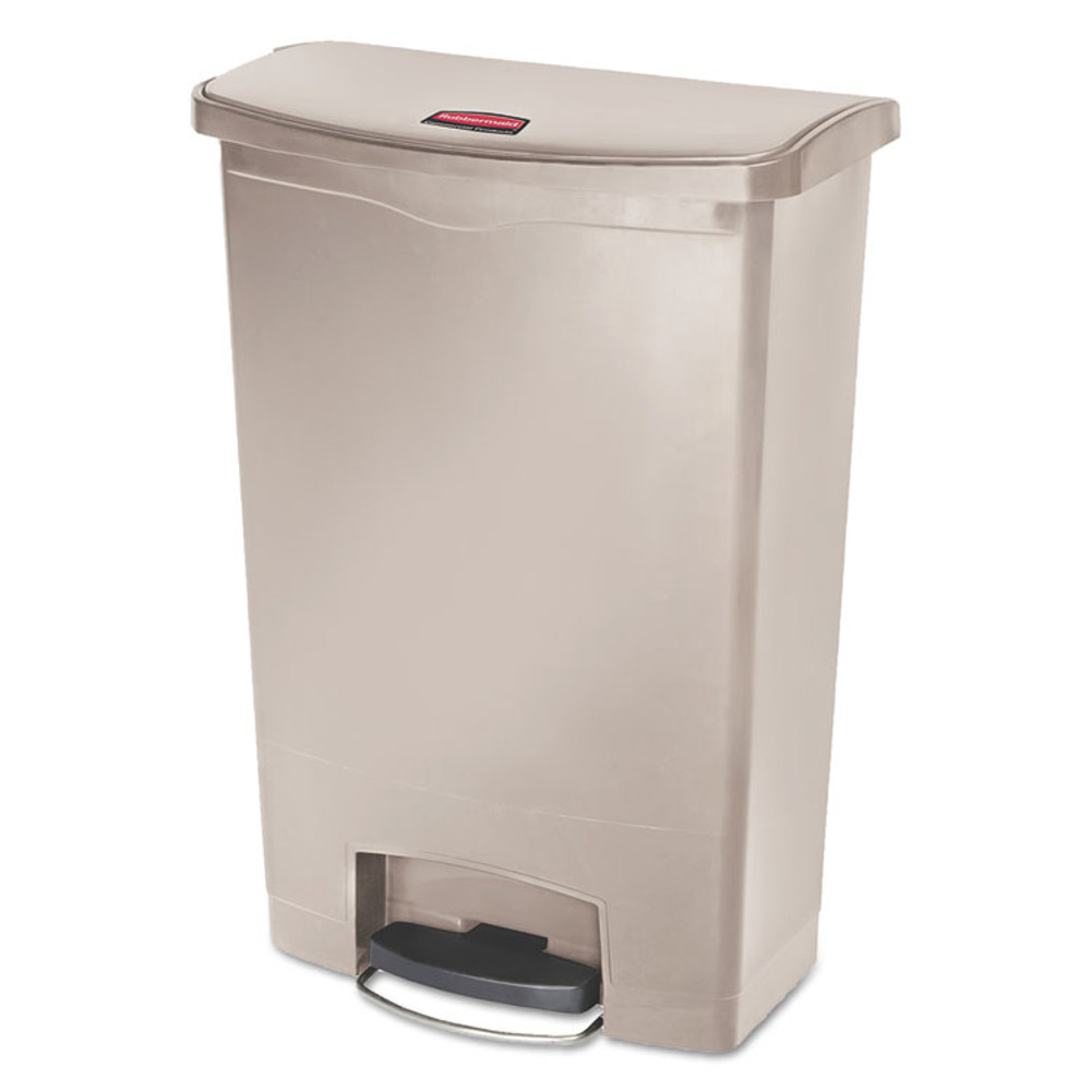 RUBBERMAID COMMERCIAL PROD. 1883552 Streamline Resin Step-On Container, Front Step Style, 24 gal, Polyethylene, Beige