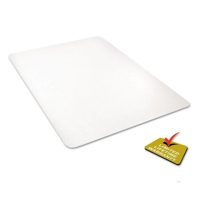 DEFLECTO CORPORATION CM21442FPC Clear All Day Use Chair Mat for Hard Floors, Rectangular, Straight Edges, 46" x 60", Clear
