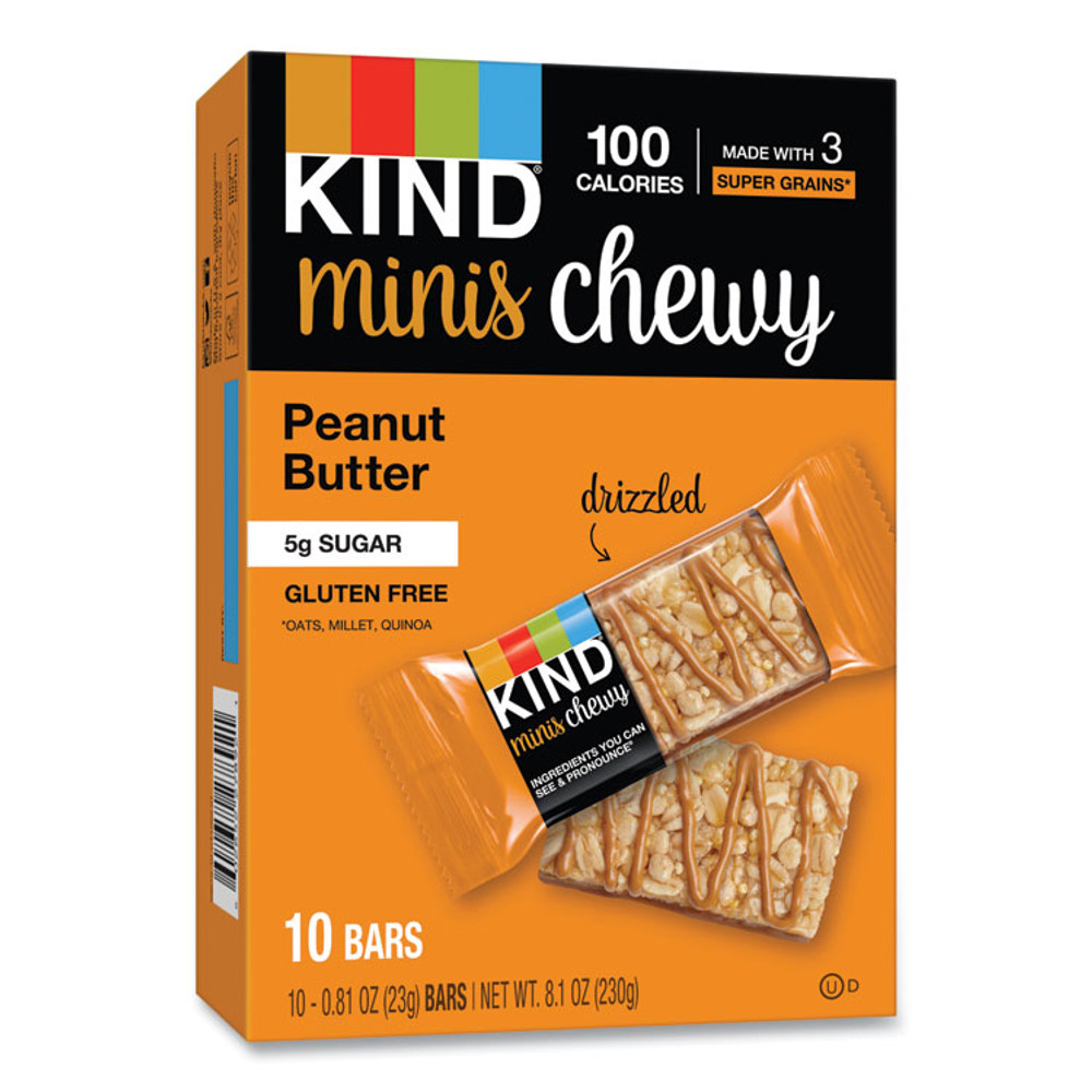 KIND LLC 27895 Minis Chewy, Peanut Butter, 0.81 oz 10/Pack