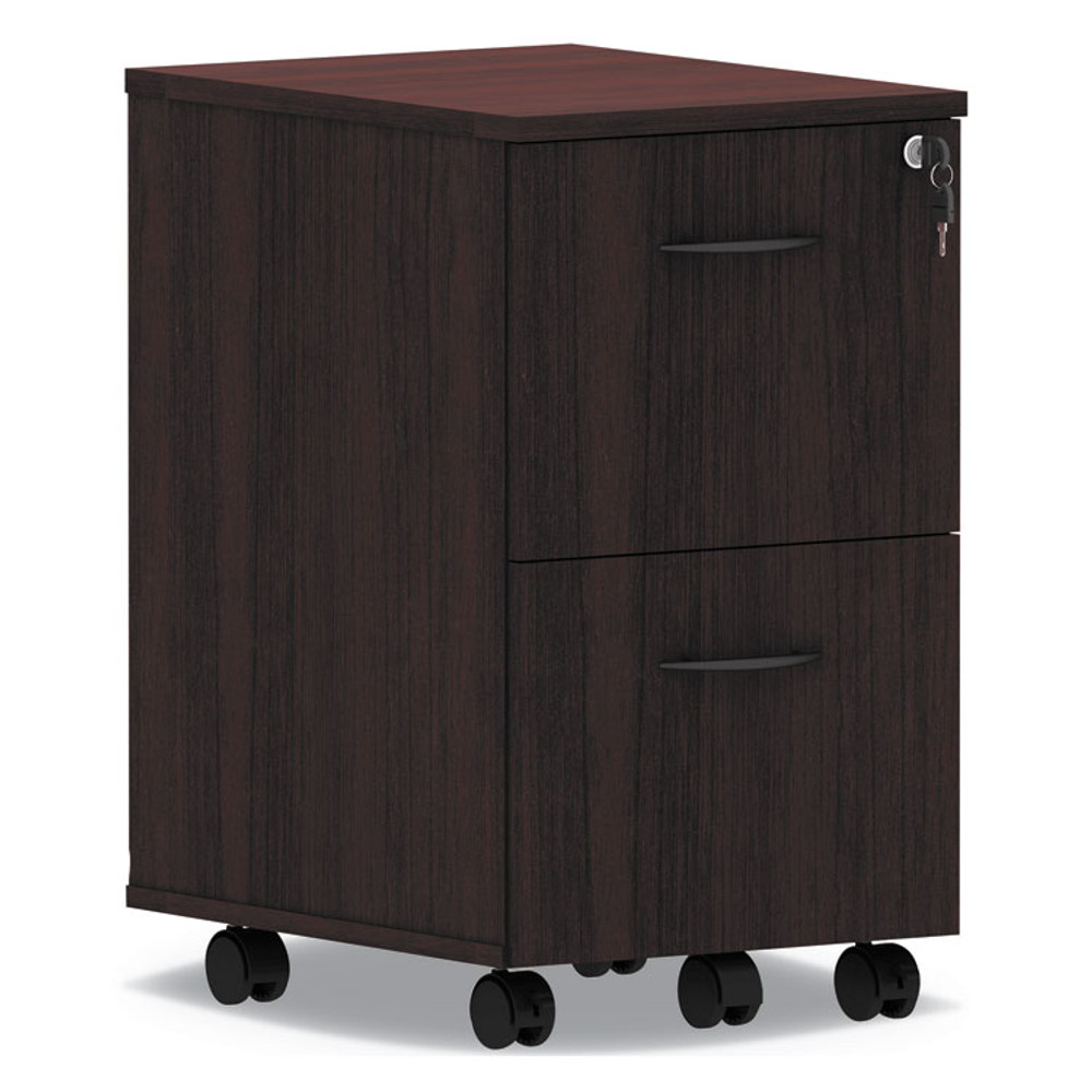 ALERA VA582816MY Alera Valencia Series Mobile Pedestal, Left or Right, 2 Legal/Letter-Size File Drawers, Mahogany, 15.38" x 20" x 26.63"