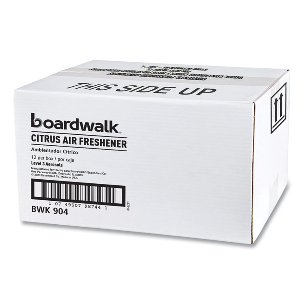 BOARDWALK 904 Metered Air Freshener Refill, Citrus Sunrise Scent, 7 oz Aerosol Spray, 12/Carton